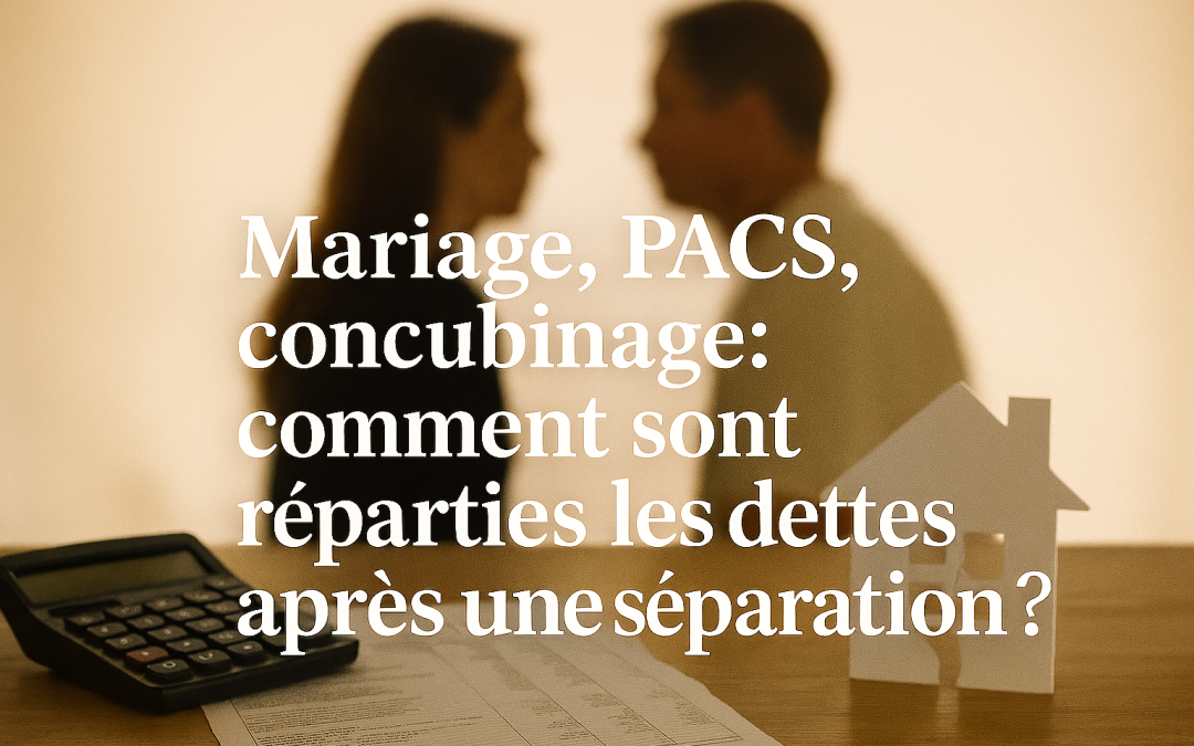 Séparation et dettes du couple : comprendre ce qui se passe après la rupture selon que vous êtes mariés, pacsés ou en concubinage