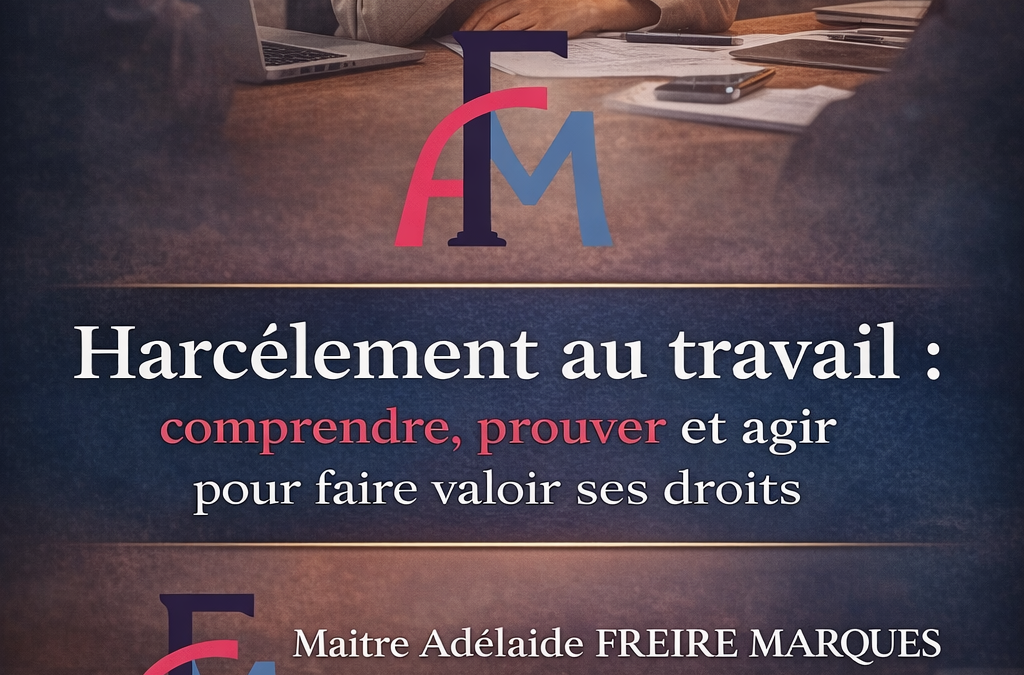 Harcèlement au travail : comprendre, prouver et agir pour faire valoir ses droits